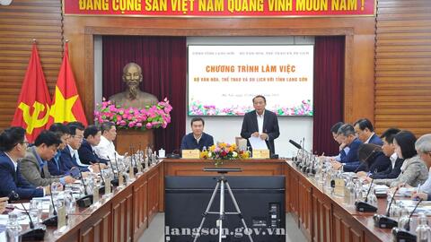 Đoàn công tác UBND tỉnh Lạng Sơn làm việc với Bộ Văn hóa, Thể thao và Du lịch