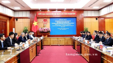 Ký kết Bản ghi nhớ hợp tác giữa Sở Xây dựng tỉnh Lạng Sơn (Việt Nam) và Tập đoàn Xây dựng Thái Bình Dương (Trung Quốc)
