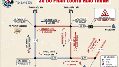 Thông báo về việc tổ chức phân luồng giao thông tạm thời tại Km66+200 Quốc lộ 4B